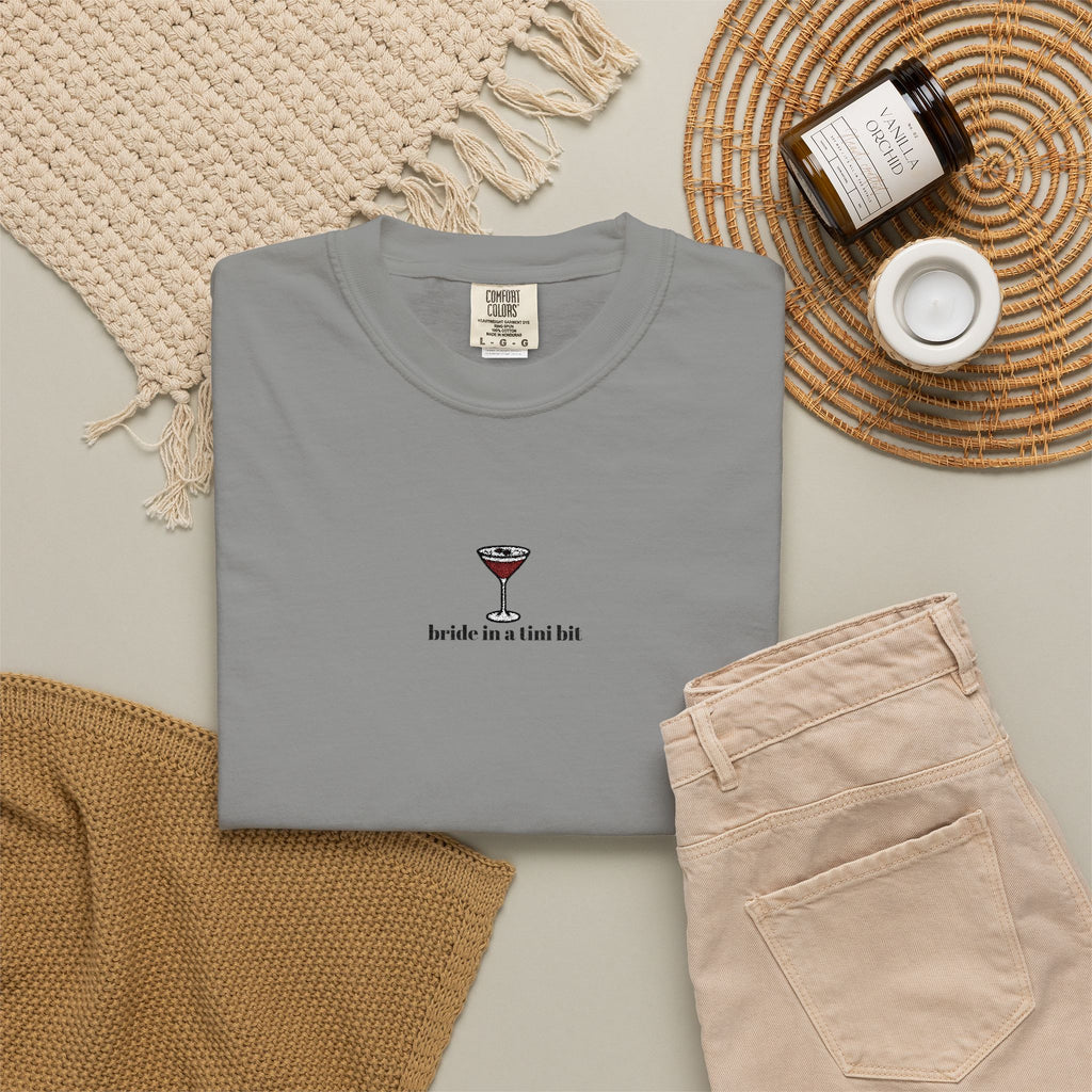 bride in a tini bit comfort colors tee