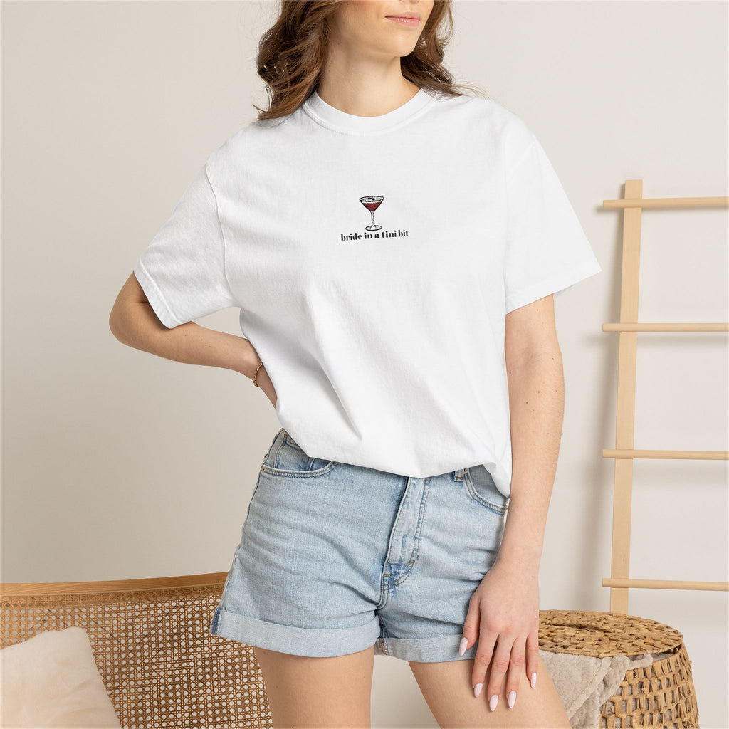 bride in a tini bit comfort colors tee