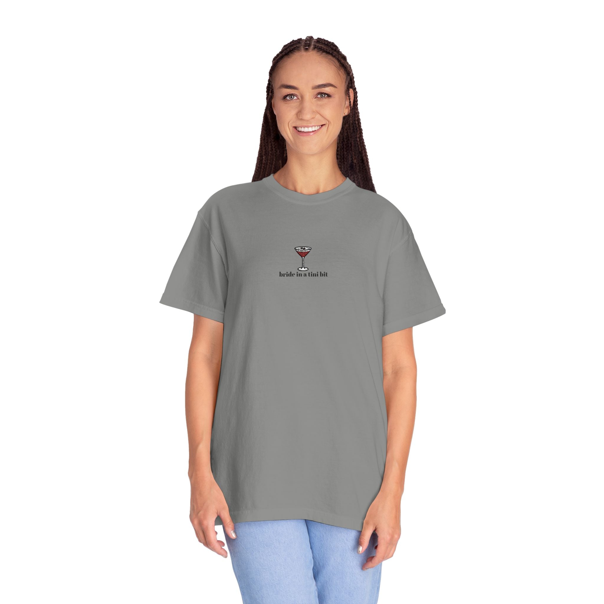bride in a tini bit comfort colors tee