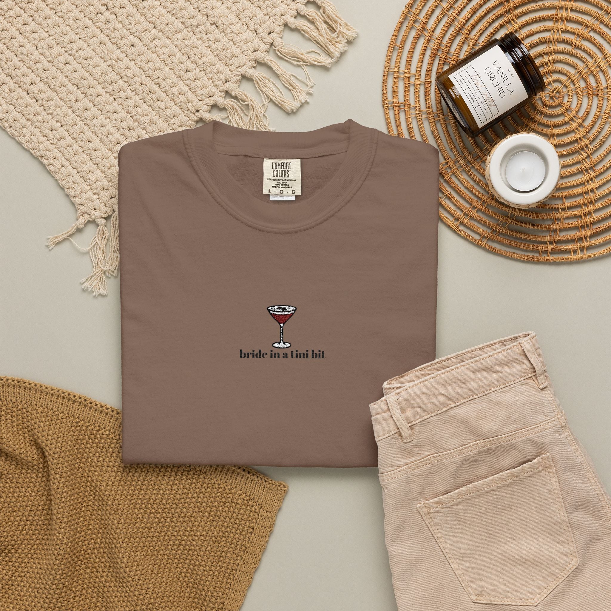 bride in a tini bit comfort colors tee