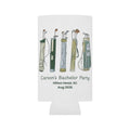 Can Cooler — Personalized Golf Bag Bachelor Party Koozie (Custom Text: Carson’s Bachelor Party, Hilton Head, Aug 2026)