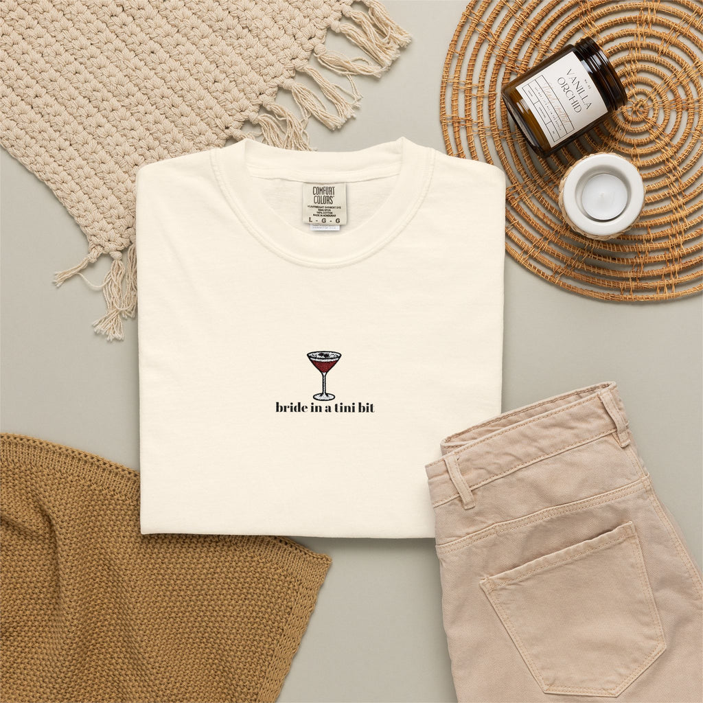 bride in a tini bit comfort colors tee