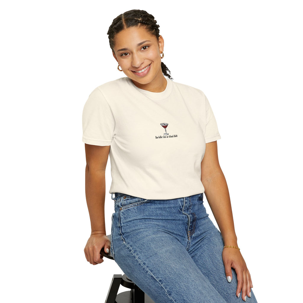 bride in a tini bit comfort colors tee